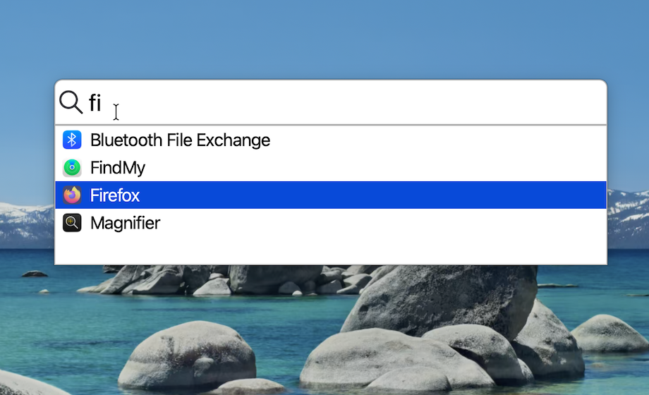 Screenshot of app search